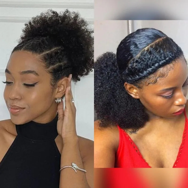 Kids Afro Puff Bun Hair Extension | Curly Synthetic Ponytail