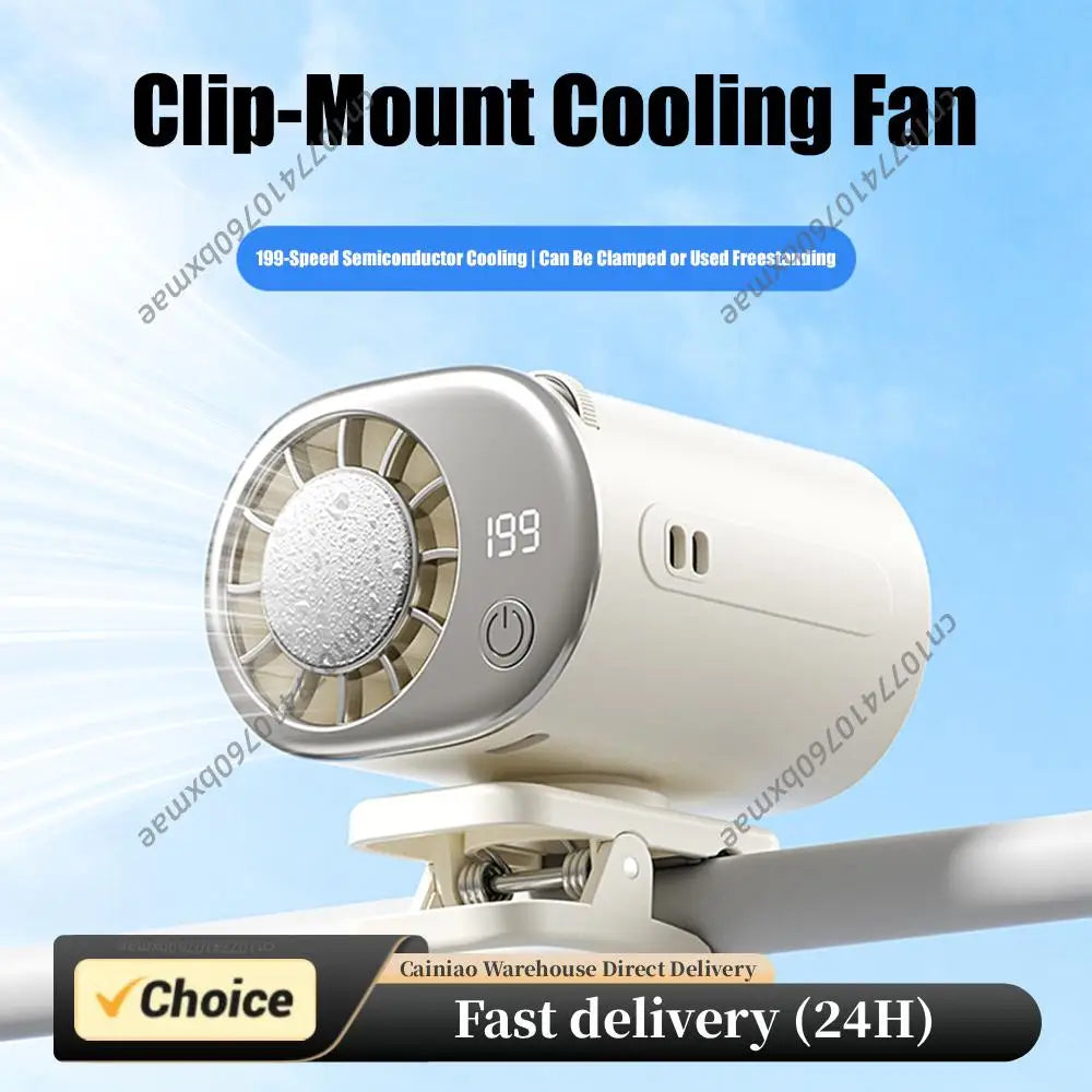 USB Backseat Cooling Fan 360 Rotation Car Clip Cooler 199 Speeds