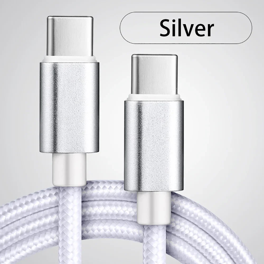66W 5A USB-C Fast Charging Nylon Cable 1M/2M/3M | iPhone & Samsung
