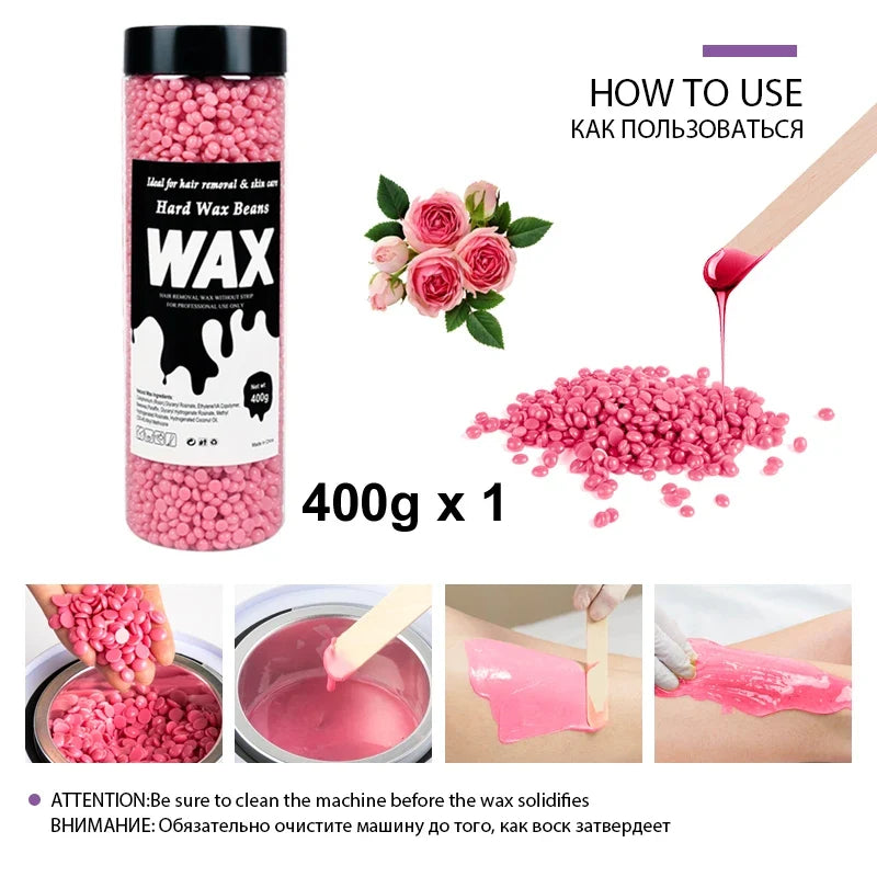 400g Hot Film Wax Beads – Painless Hair Removal Body & Bikini