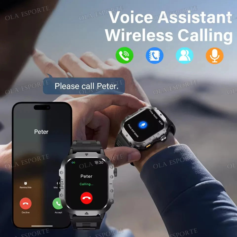 Men Smart Watch Bluetooth Call Sleep Heart Rate Health Monitor
