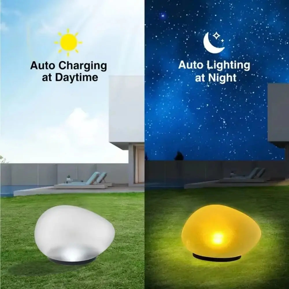 Solar Stone Ground Lamp – IP65 Waterproof LED Garden Lantern