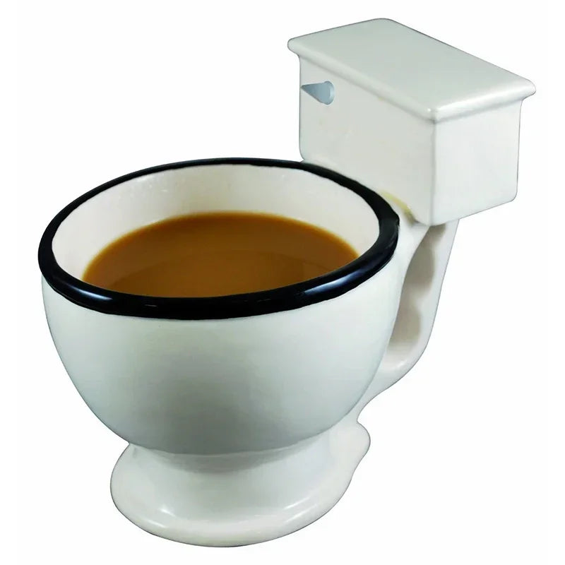 Toilet Shaped Cup Coffee Ceramic Handle Water Tea Milk Ice Cream Funny