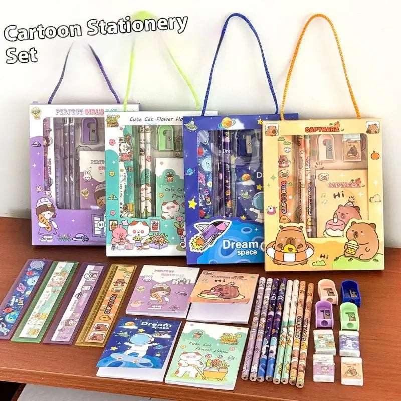 Cartoon Capybara Pencil Stationery Kawaii Eraser Sharpener Children