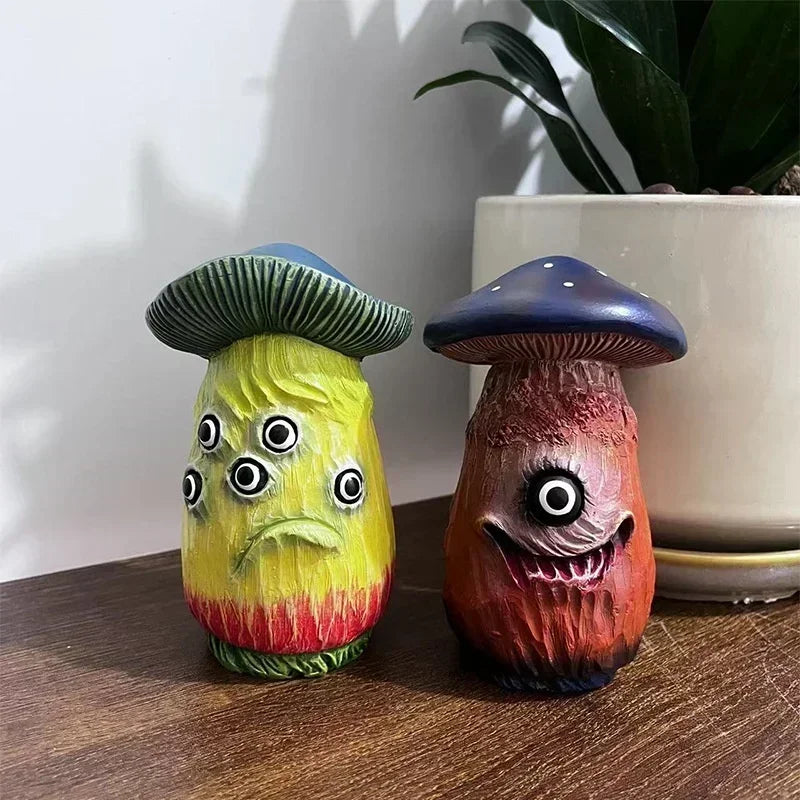 Resin Monster Skull Mushroom Figurine – Home & Garden Decor