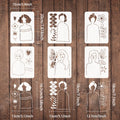 6-Piece Lady Silhouette Stencil Set – Layered Drawing Templates