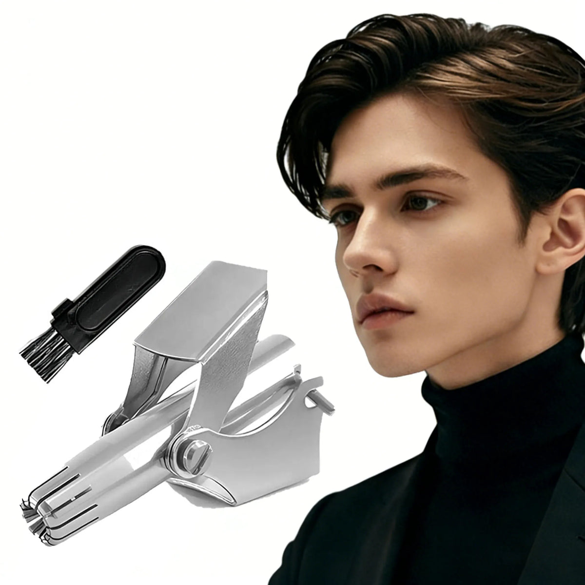 Manual Stainless Steel Nose & Ear Hair Trimmer – Painless