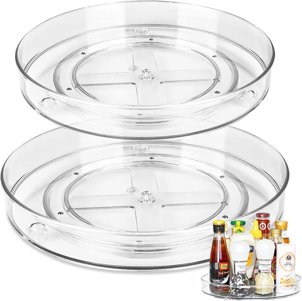 Lazy Susan Turntable Organiser Fridge Spice Rack Rotatable Kitchen