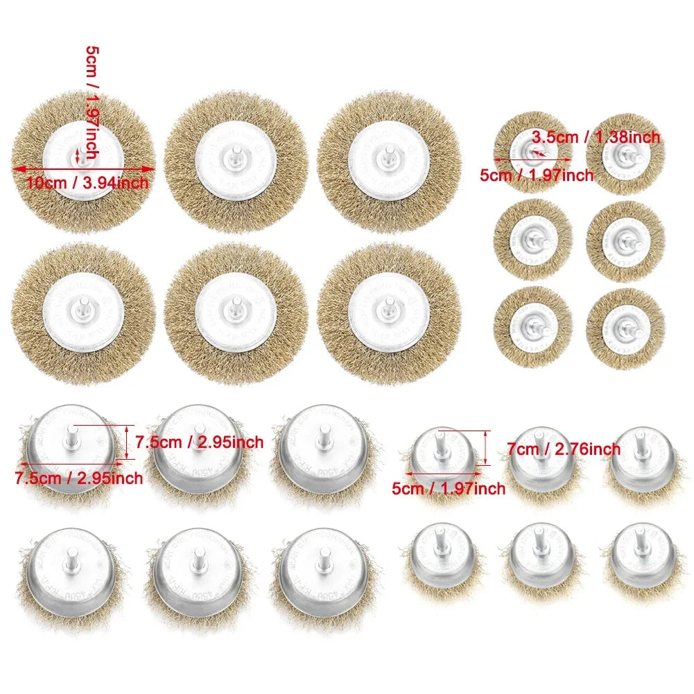 Wire Brush Cup Flat Brushes Drill Wheel Tools