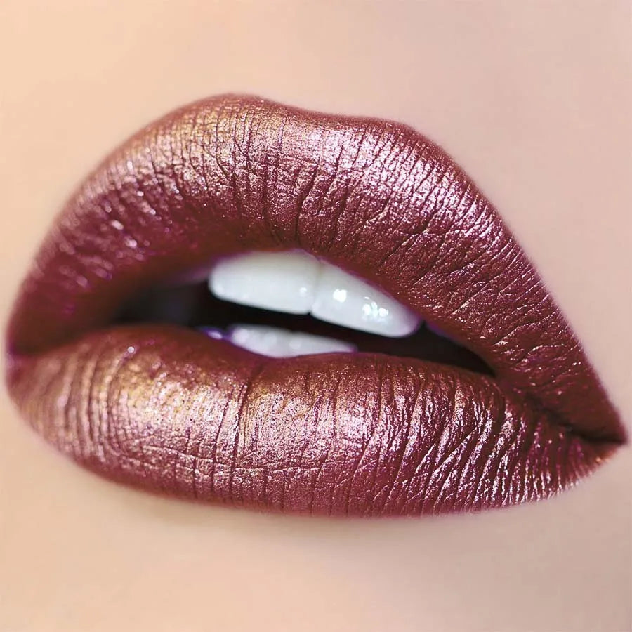 KAFURUX Red Metallic Glitter Lipstick – Waterproof Shimmer Lip Glaze