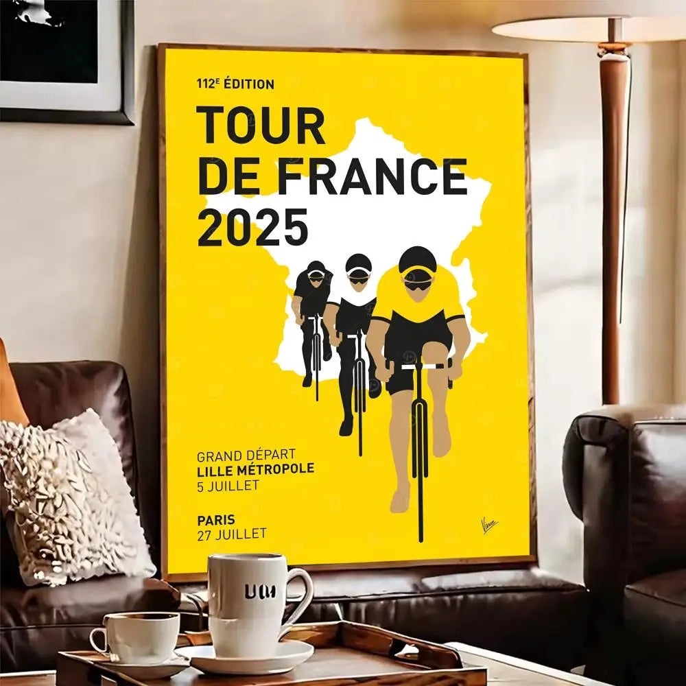 Tour de France Canvas Wall Art – Unframed Cycling Poster