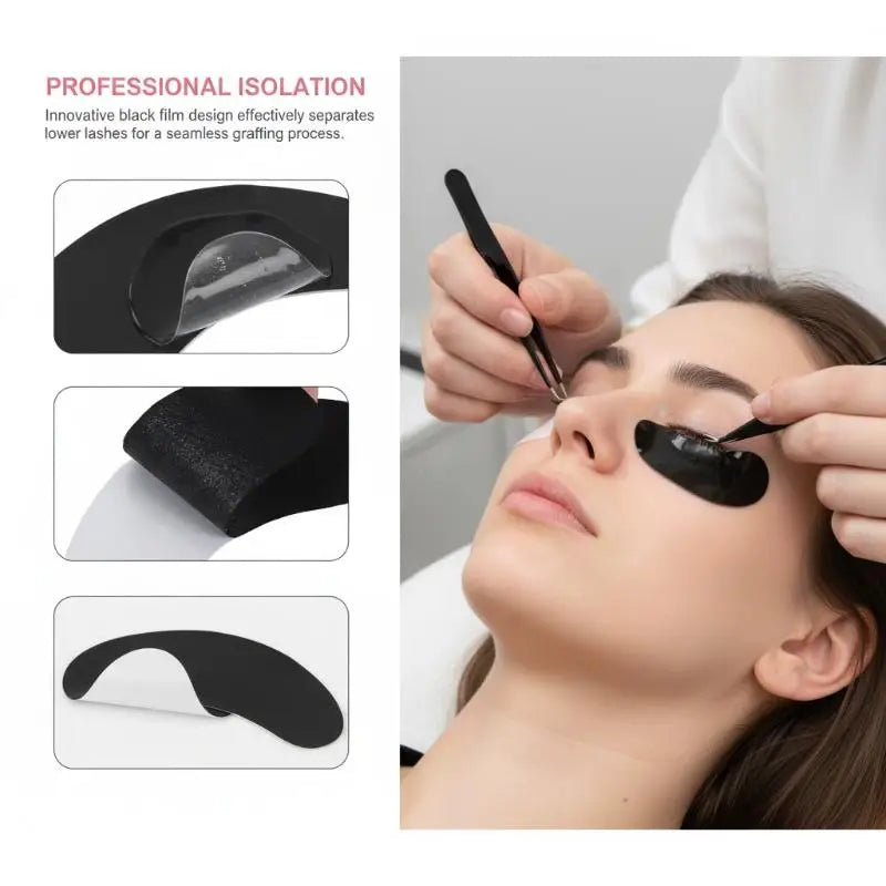 50 Pairs UV Hydrogel Eyelash Patches | Black Lash Gel Pads