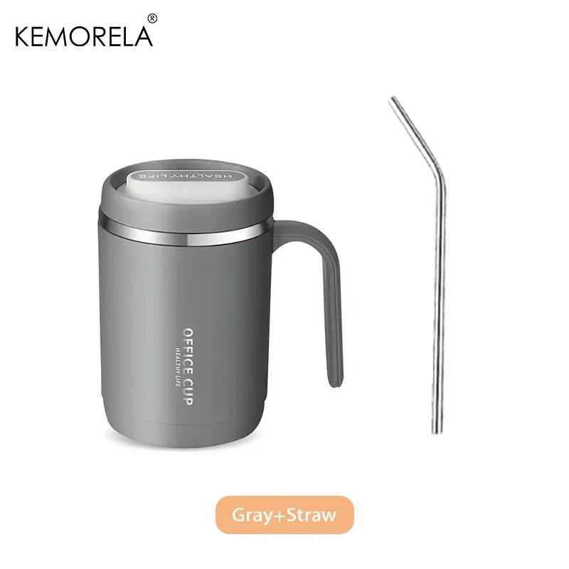 KEMORELA 17oz Insulated Stainless Steel Tumbler | Lid & Straw