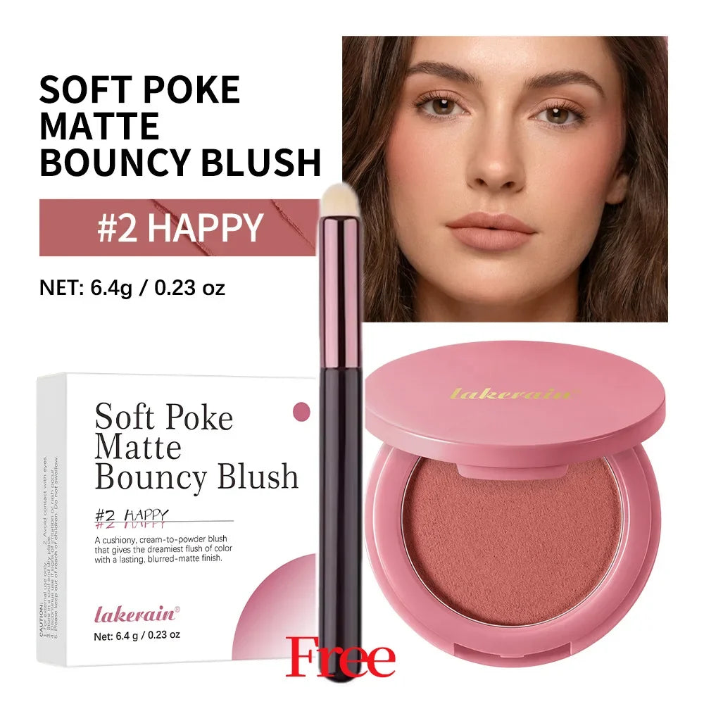 Lakerain Soft Mousse Blush & Brush – Velvety Matte Finish