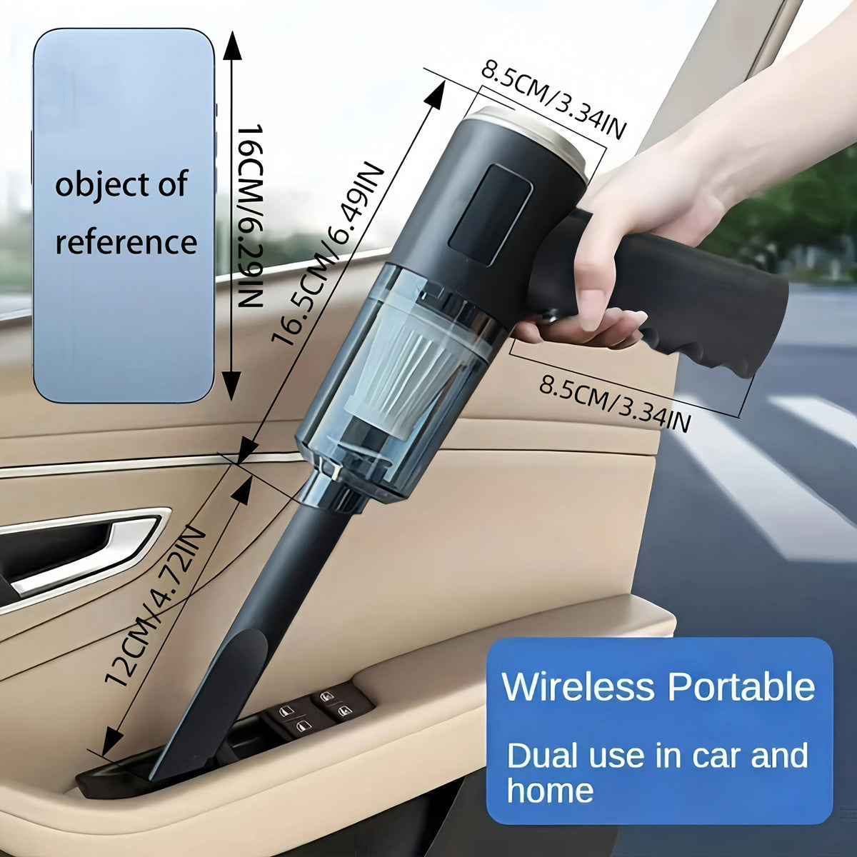 Mini Handheld Car Vacuum – Wireless 120W HEPA & Blower