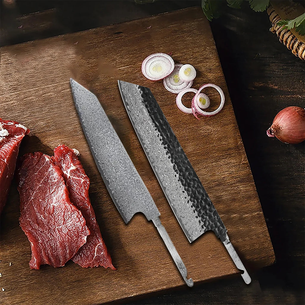Damascus Steel Blank Blade – DIY Cleaver Knife Making Tool