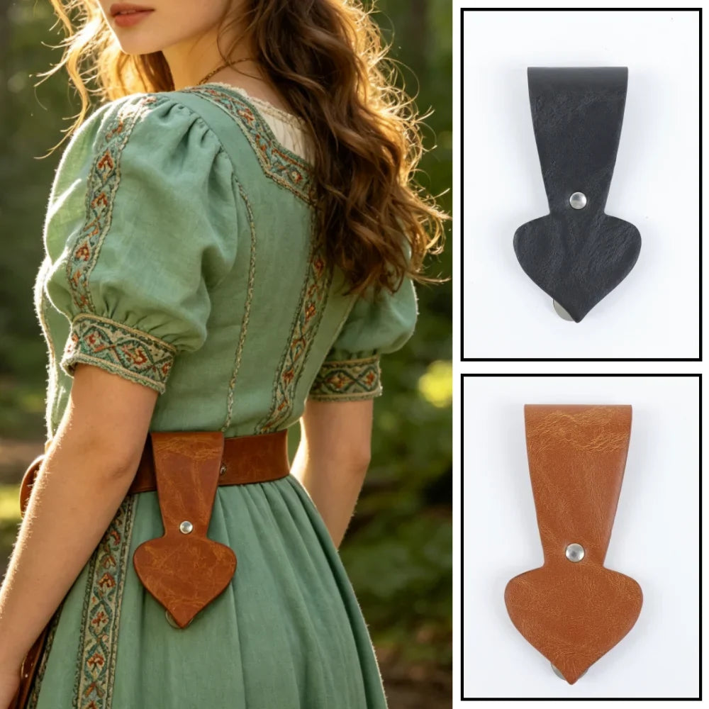 UYEE Belt Vintage Heart Shape Leather Waist Accessory Skirt Lift Clip