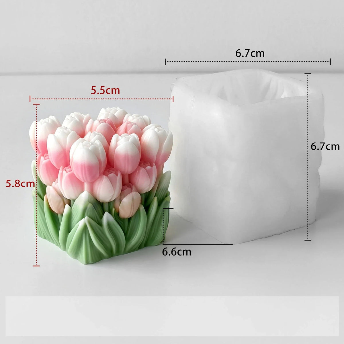 3D Tulip Flower Silicone Mold Bouquet Candle DIY Aromatherapy Soap