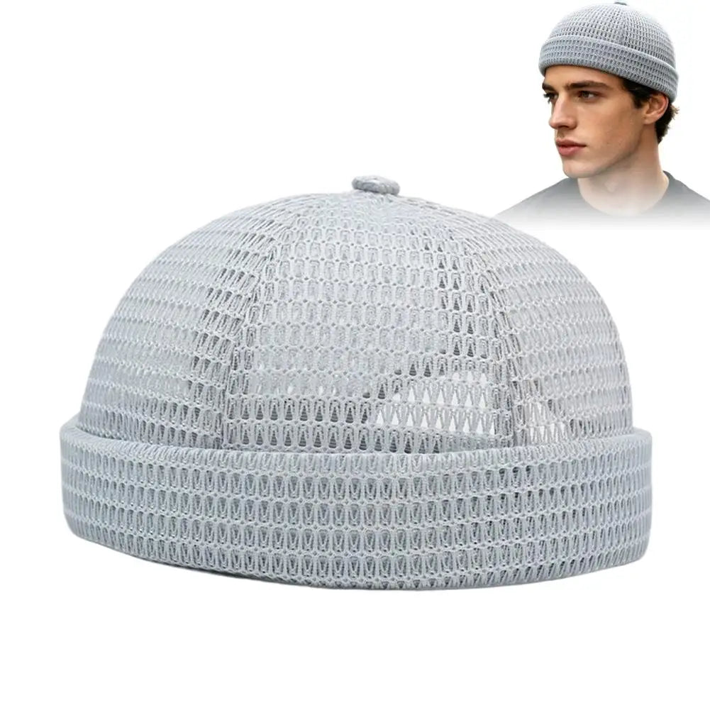 Men's Mesh Brimless Docker Cap | Breathable Summer Beanie