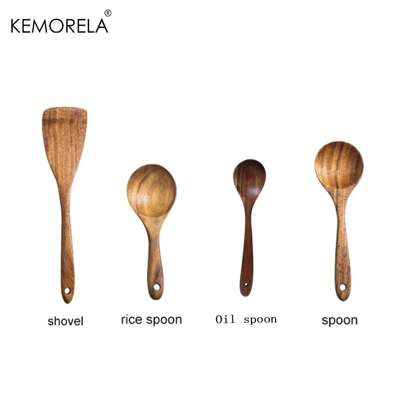 KEMORELA Teak Wood Cooking Spoon – Ladle, Turner & Skimmer