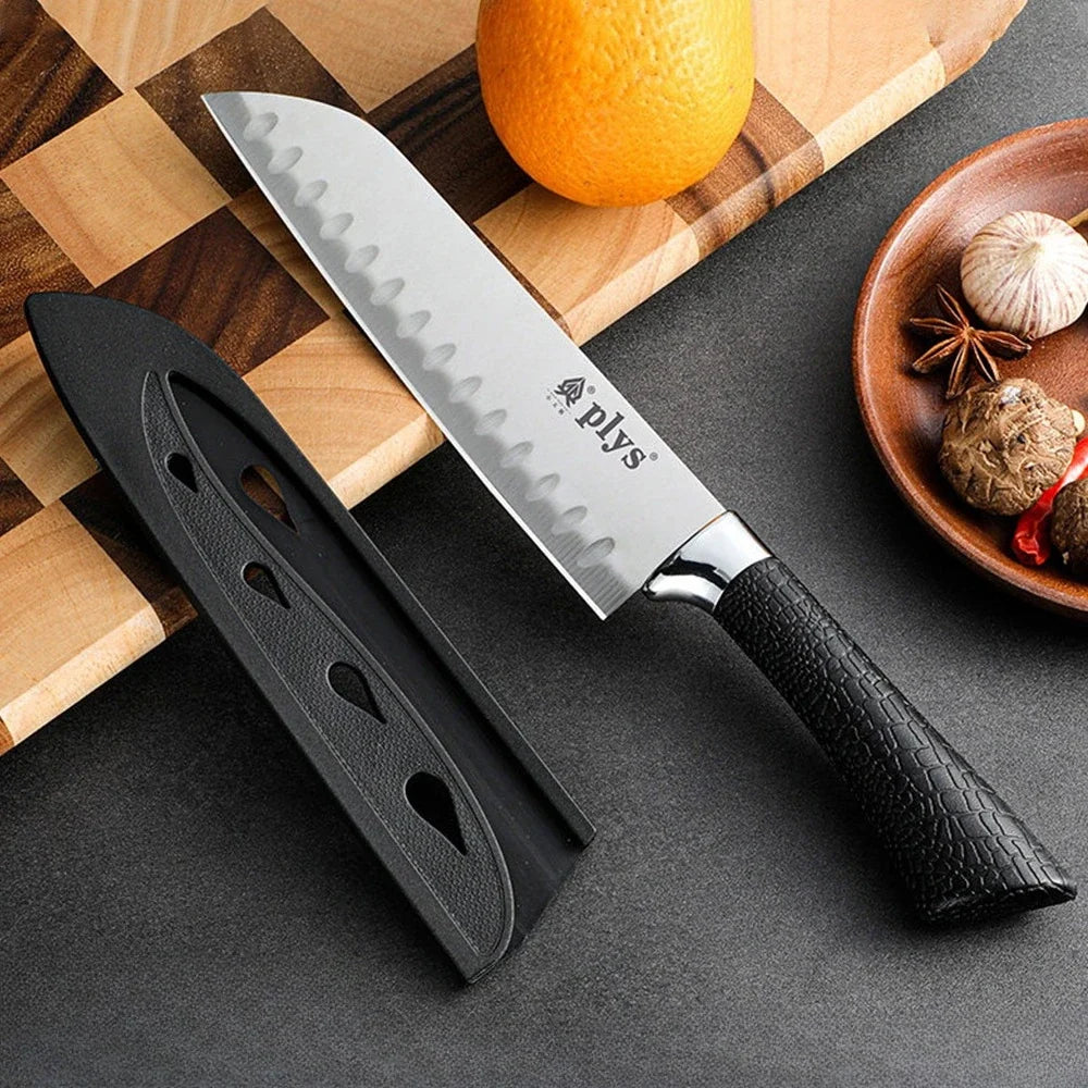 PLYS Kitchen Knife with Sheath | Stainless Steel 17.5cm