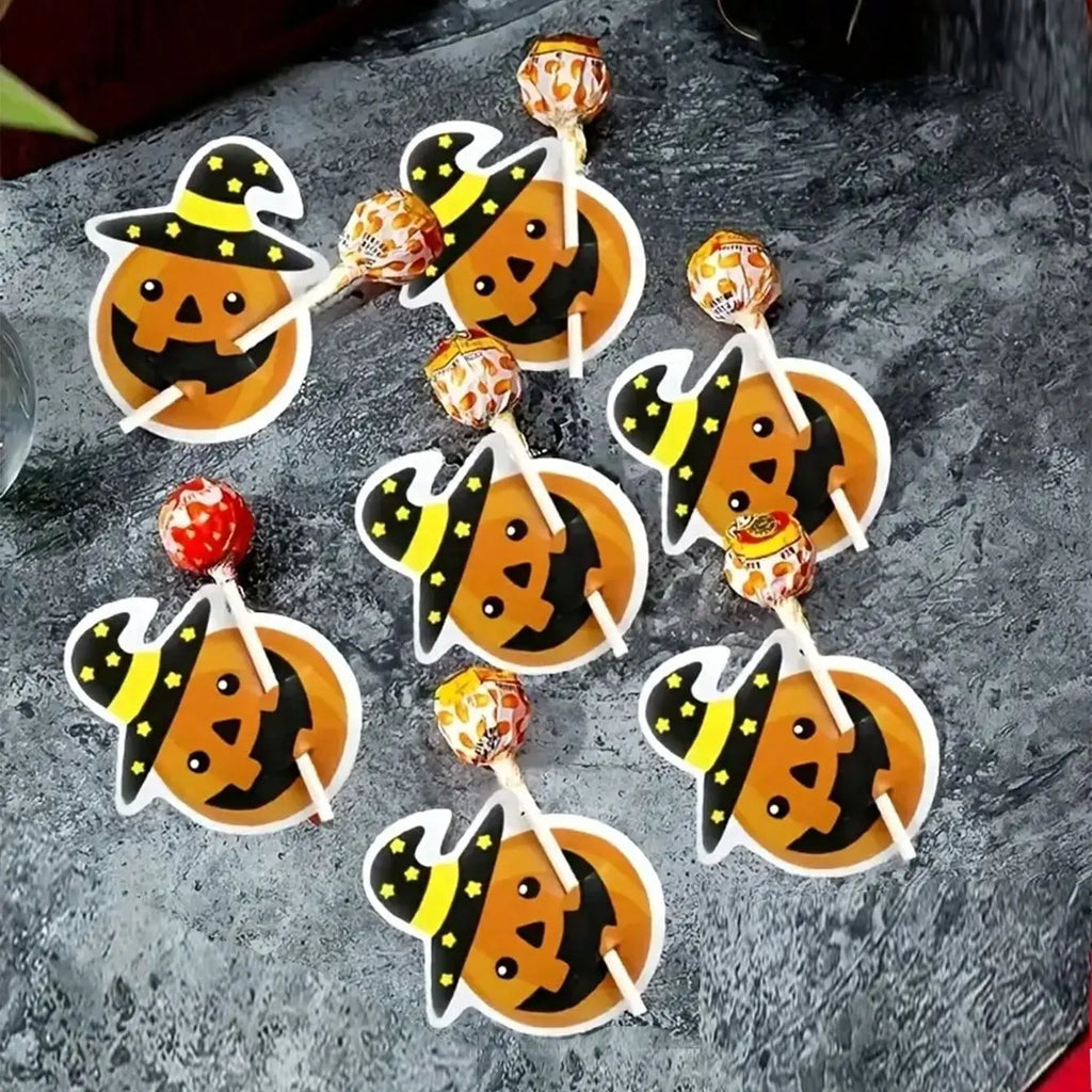 Halloween Candy Package Card Ghost Pumpkin Lollipop Holder Cards Kids