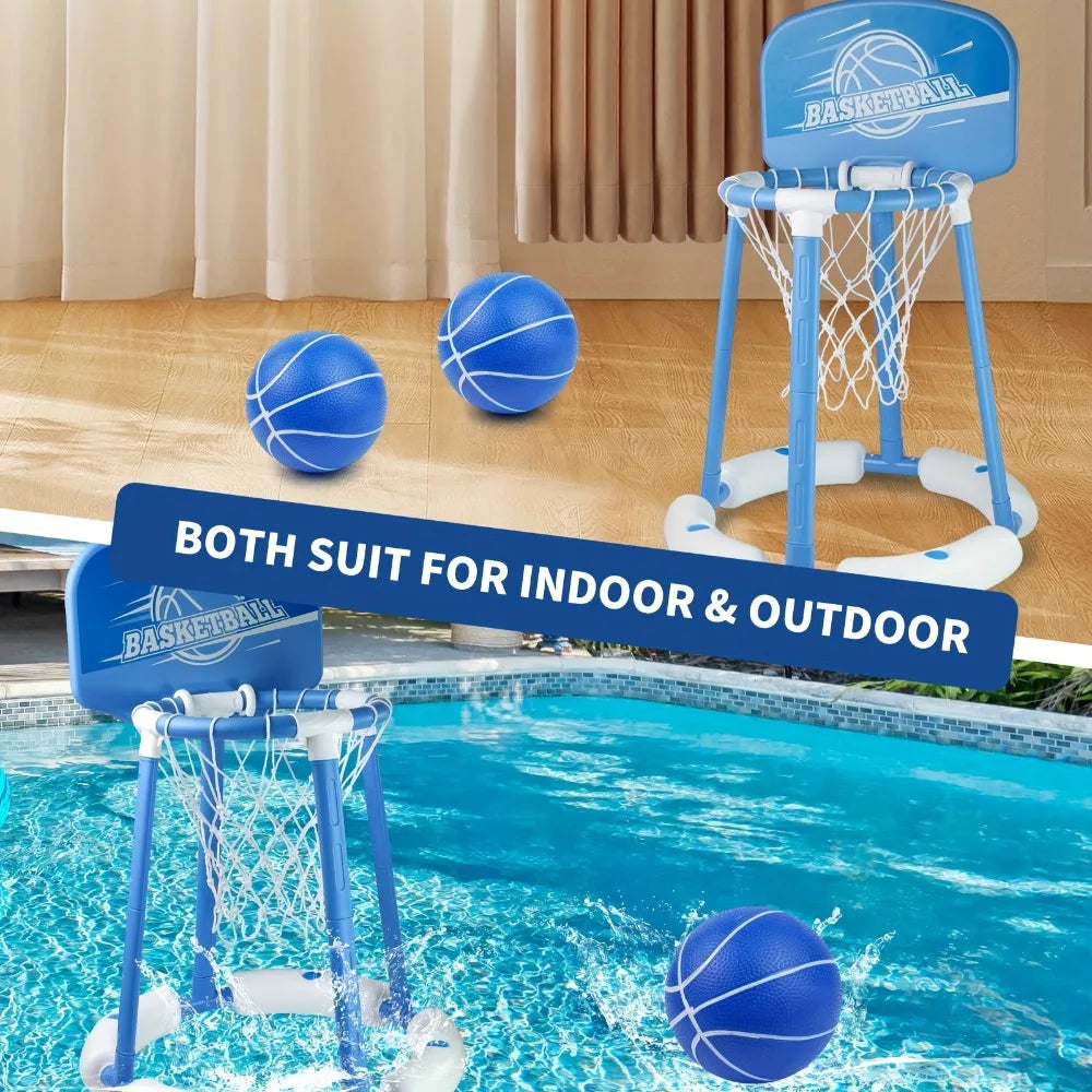 Floating Pool Basketball Hoop Set with Balls | Kids & Adults