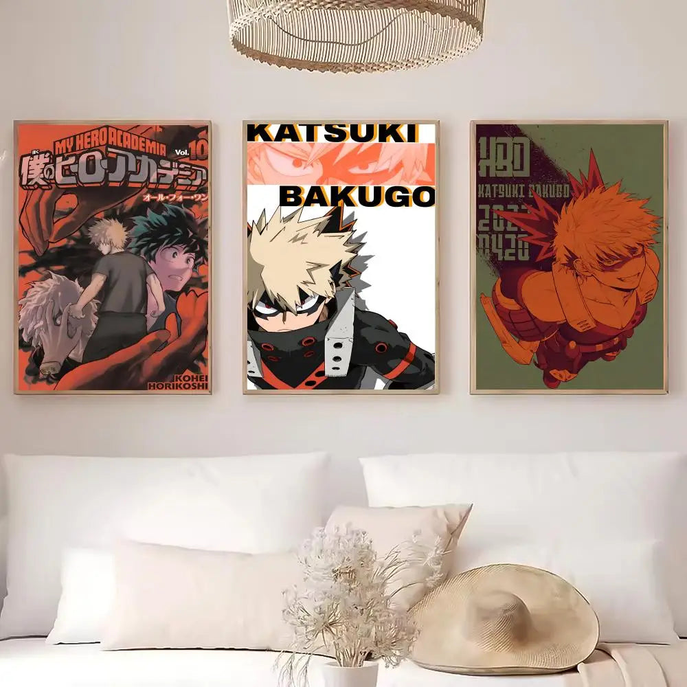 Katsuki Bakugo Anime Poster – HD Self-Adhesive Waterproof PVC