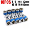 1/2" Drive Short Hex Socket Set 8–32mm CR-V Steel 13-Piece