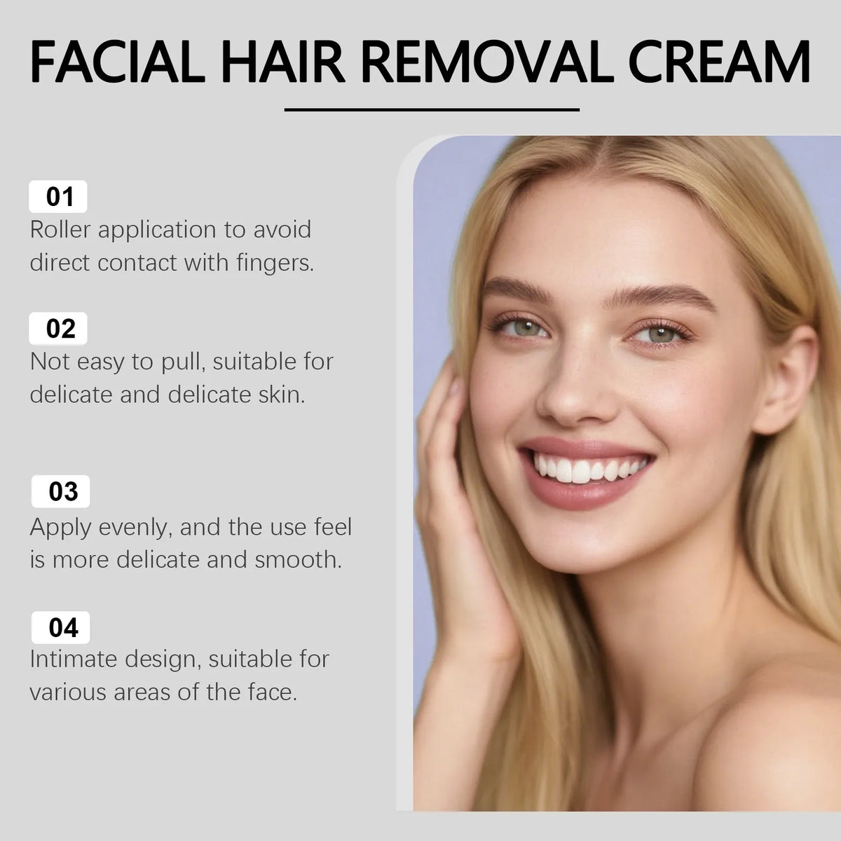 Facial Hair Removal Cream Kit – Gentle Formula for Women 50g