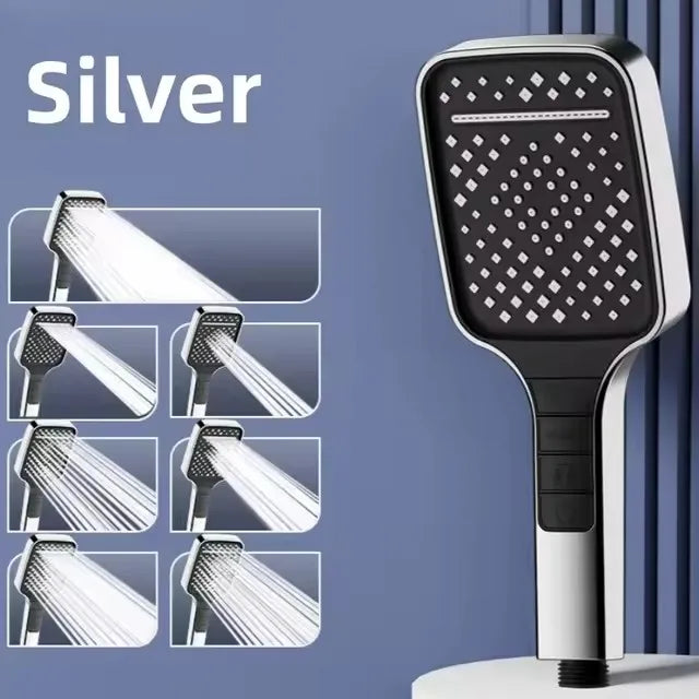 Large 7-Mode Rainfall Shower Head – High Pressure & Water-Saving
