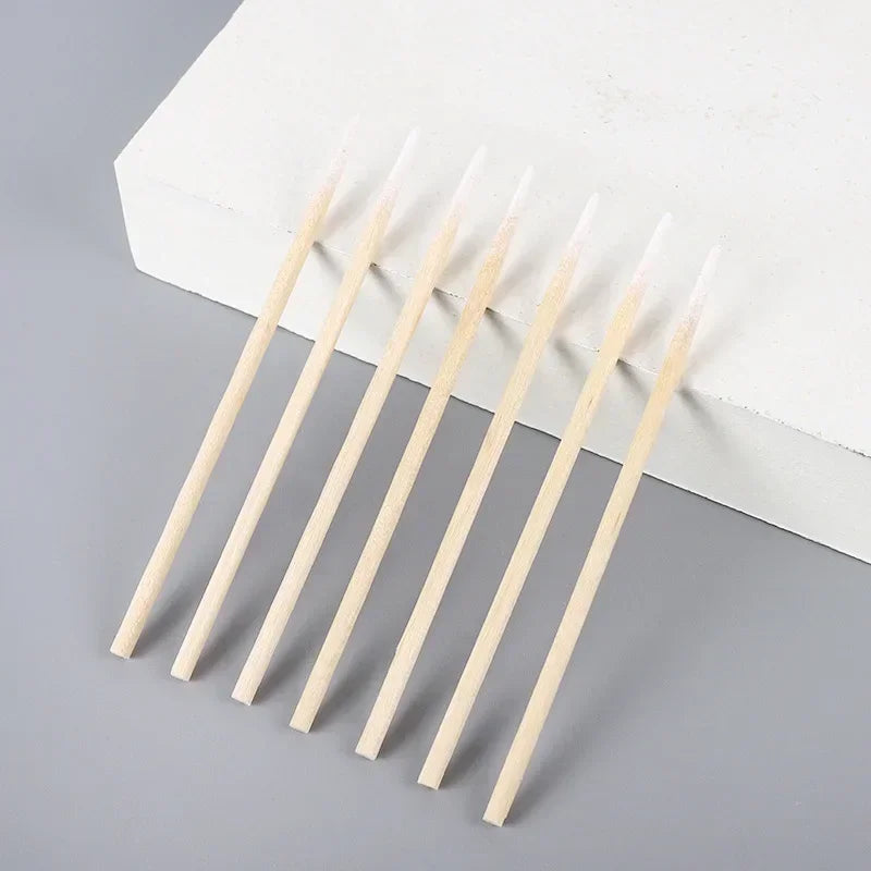 100 PCS Pointed Tip Cotton Swabs – Eyebrow Tattoo Makeup