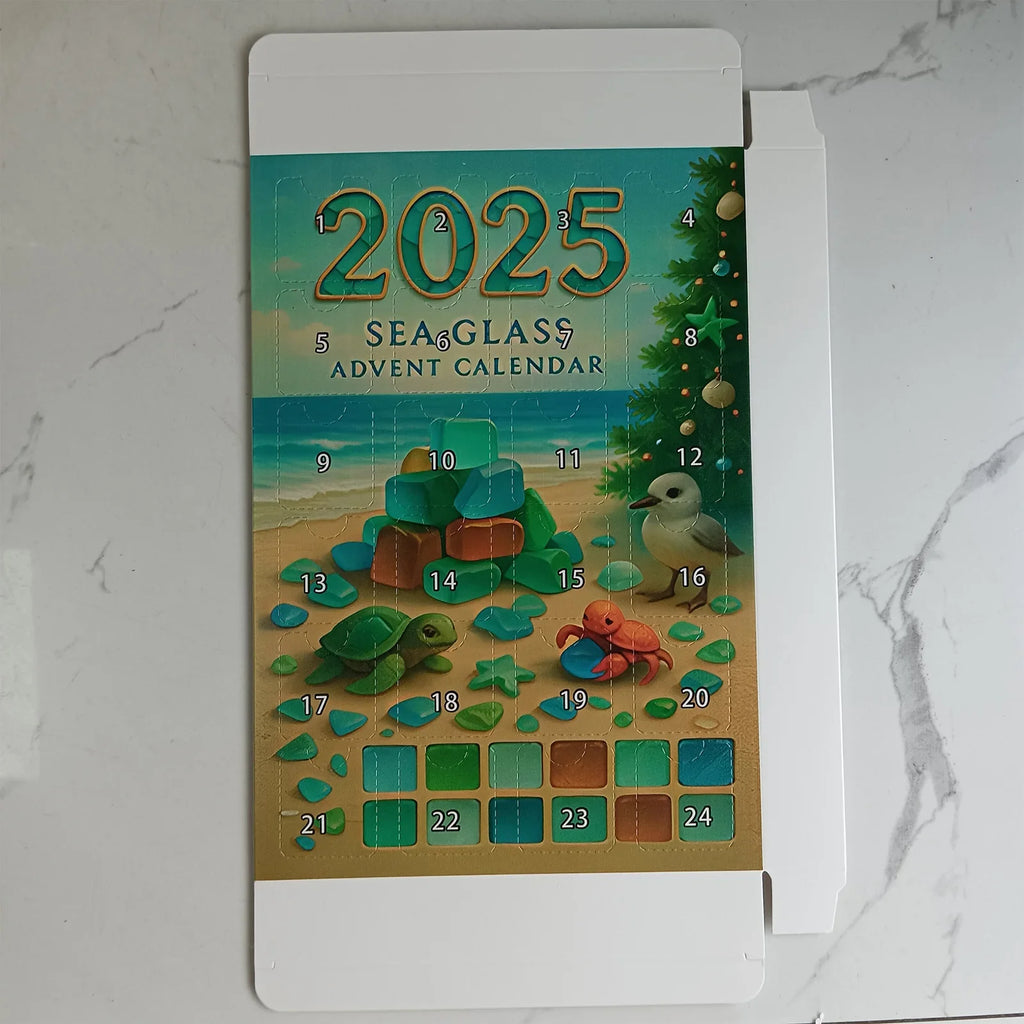 Acrylic Sea Glass Christmas Advent Calendar Ornaments 24pcs