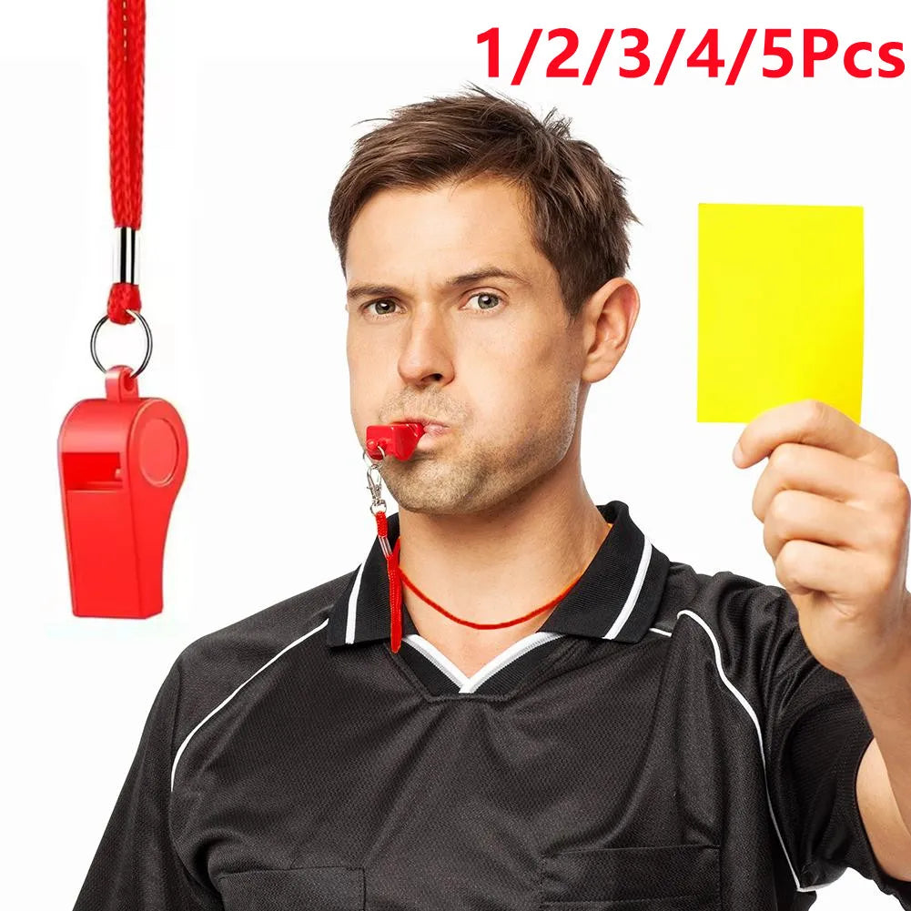 Loud Referee Whistle with Lanyard – Sports & Hiking (1/3/5 Pack)