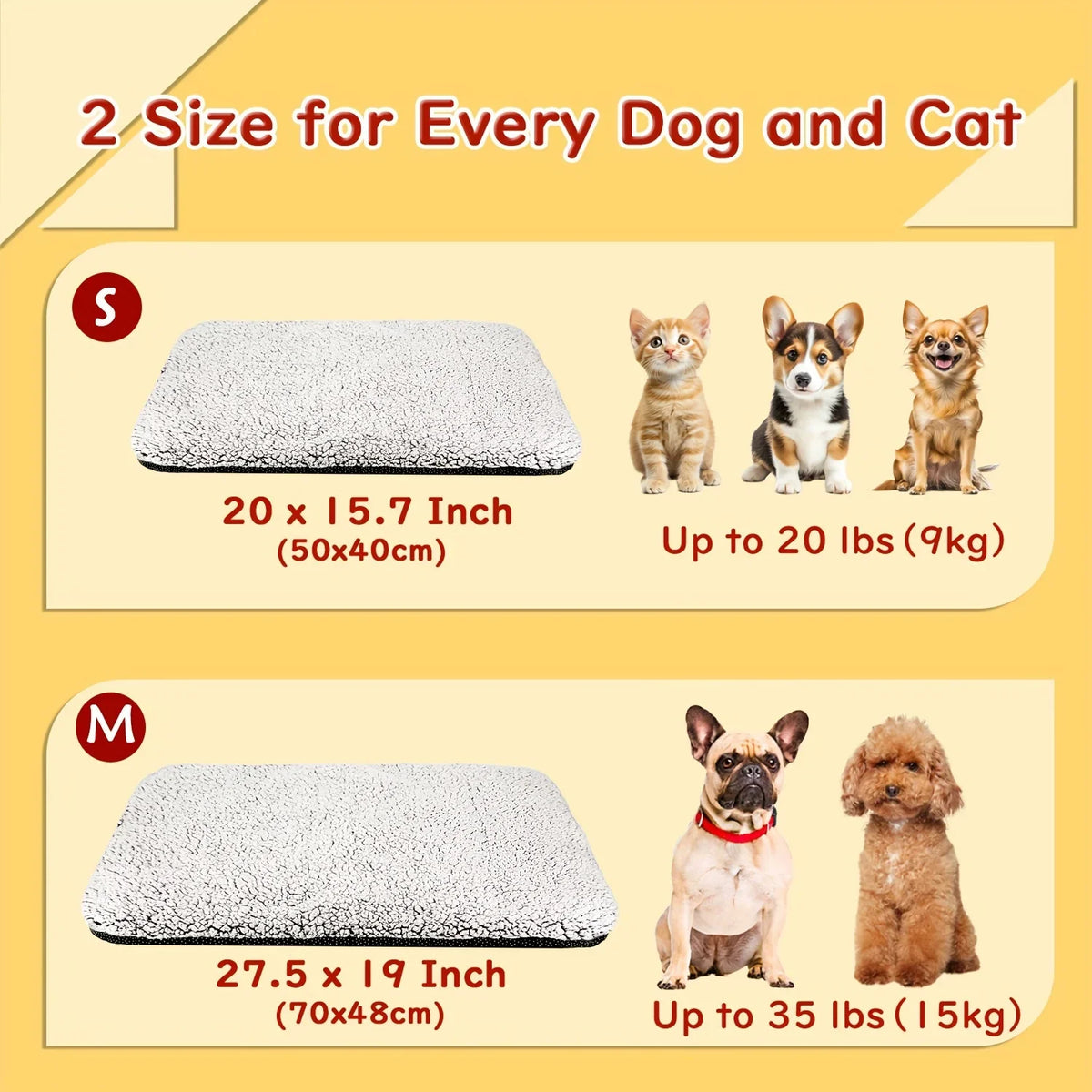 Self-heating Pet Pads Blanket Puppy Pad Warm Cushion Mat Cats Dogs