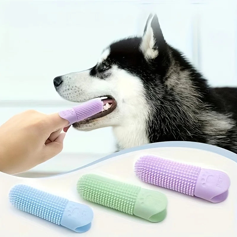 360° Silicone Finger Toothbrush for Dogs & Cats – All Breeds
