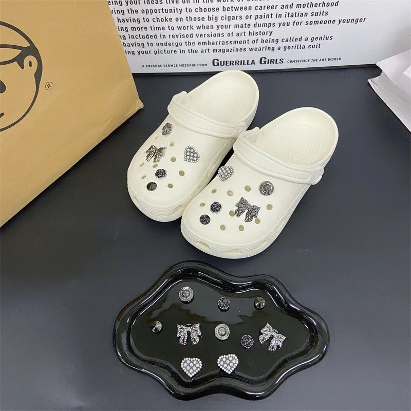 Fashionable Shoe Accessory Made Metal Chain Clasp Removable Suitable