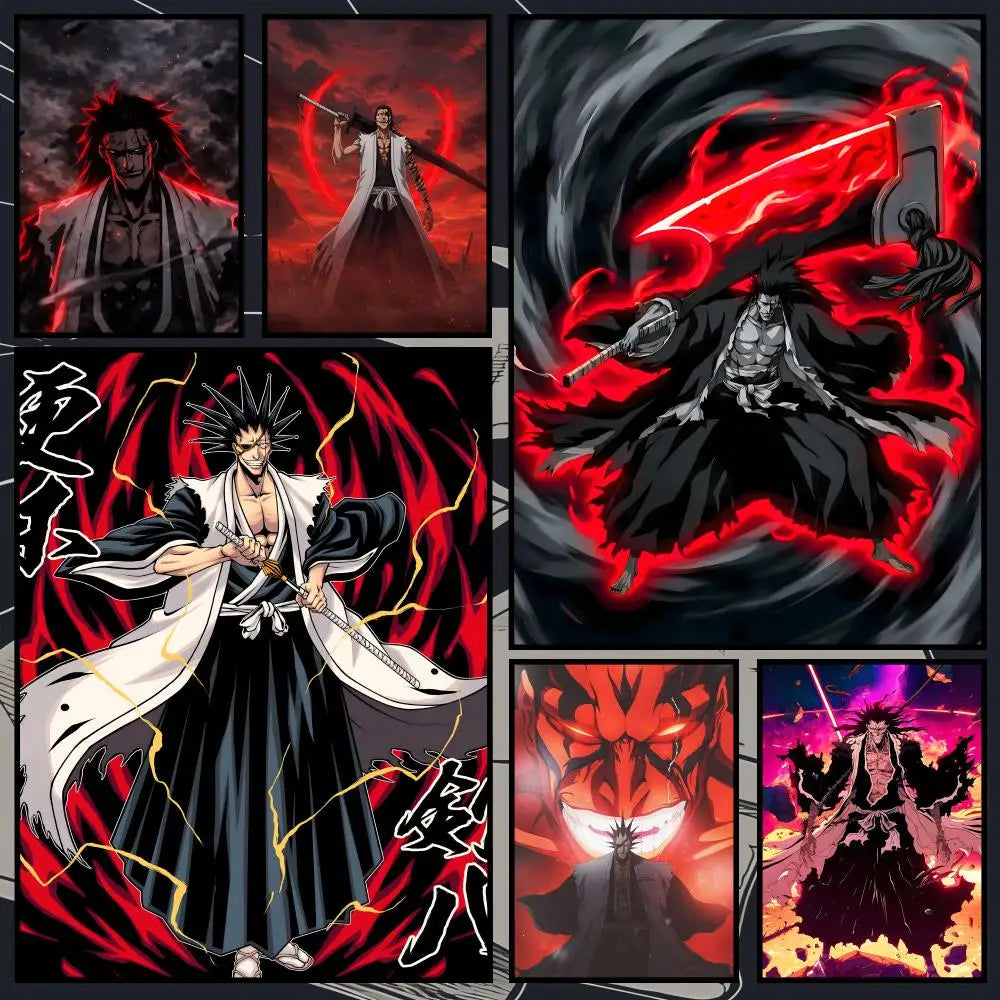 Kenpachi Zaraki Anime Wall Poster – Self-Adhesive & Waterproof
