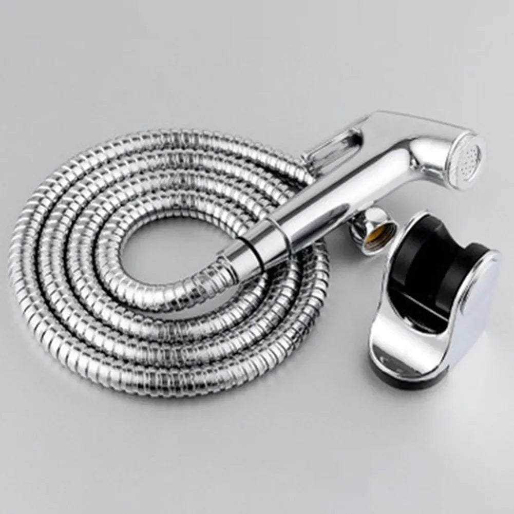 Handheld Bidet Spray with Holder & Hose – Chrome ABS