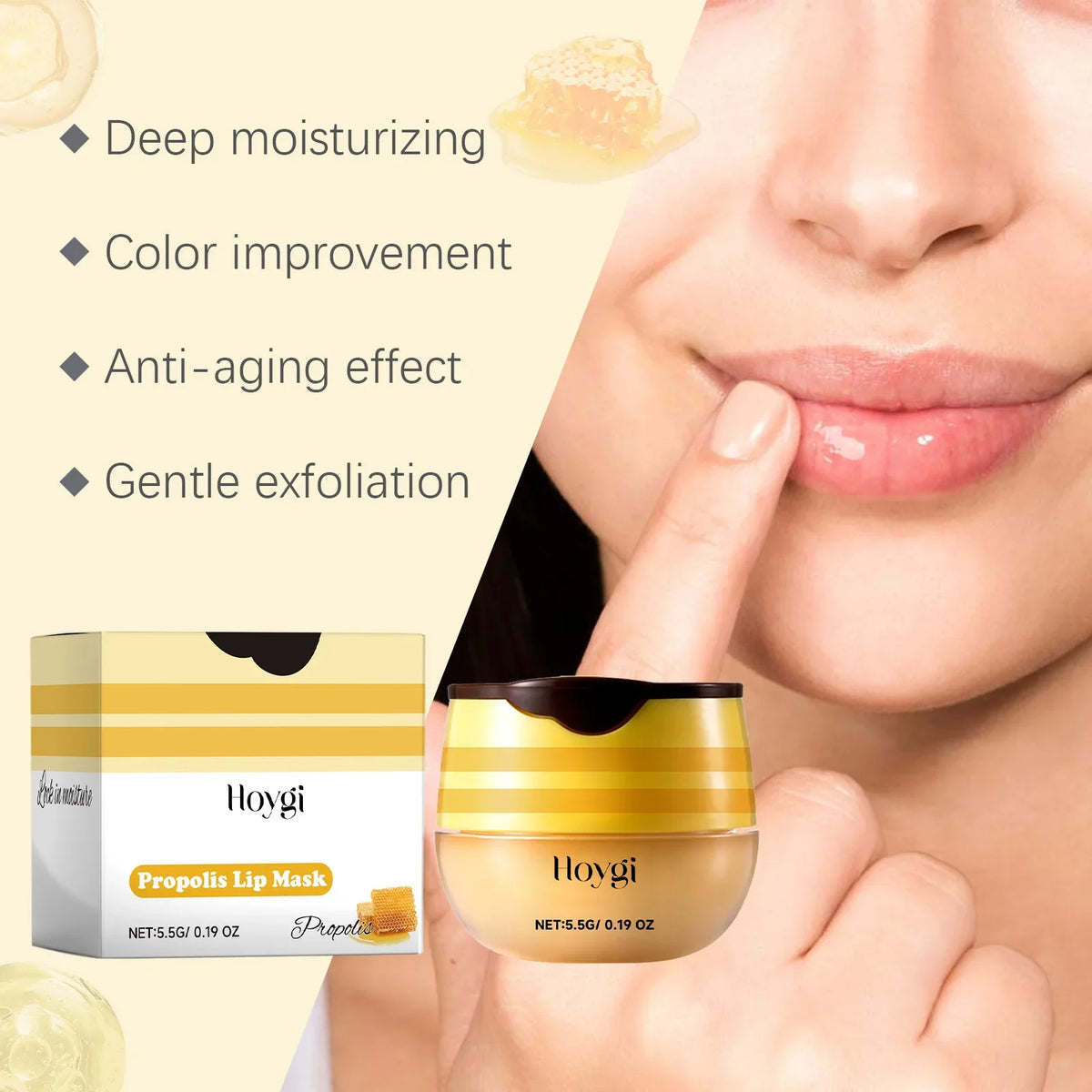 Propolis Lip Mask Fades Lines Anti-crack Protection Balm Moisturizes