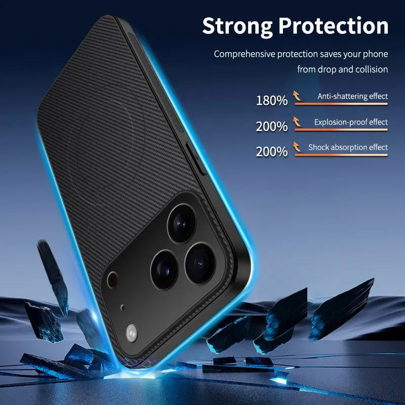 Magnetic Carbon Fiber iPhone 17 Pro Max Case | MagSafe