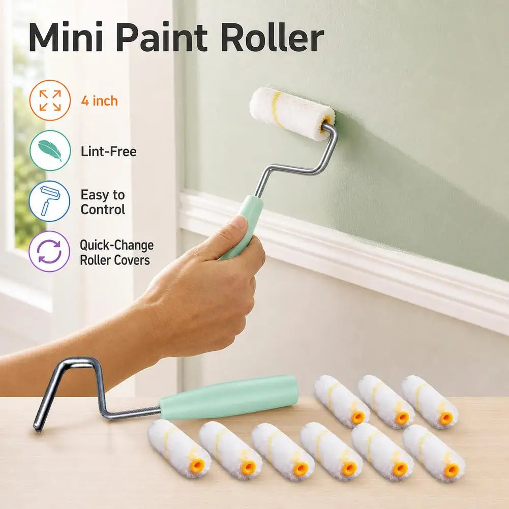 11-Piece Mini Paint Roller Set – Trim, Cabinets & Detail Work