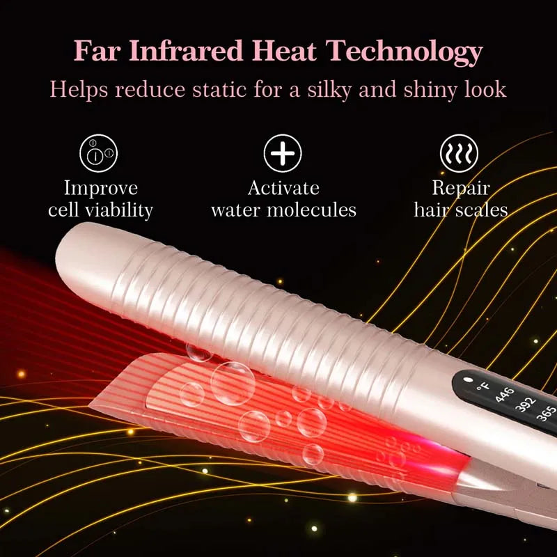 2-in-1 Ceramic Hair Straightener & Curler with LCD | 120–230°C
