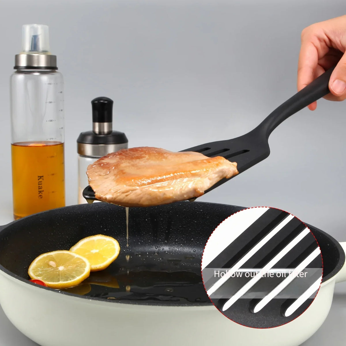 Silicone Stainless Steel Cooking Spatula – Frying & Pancake