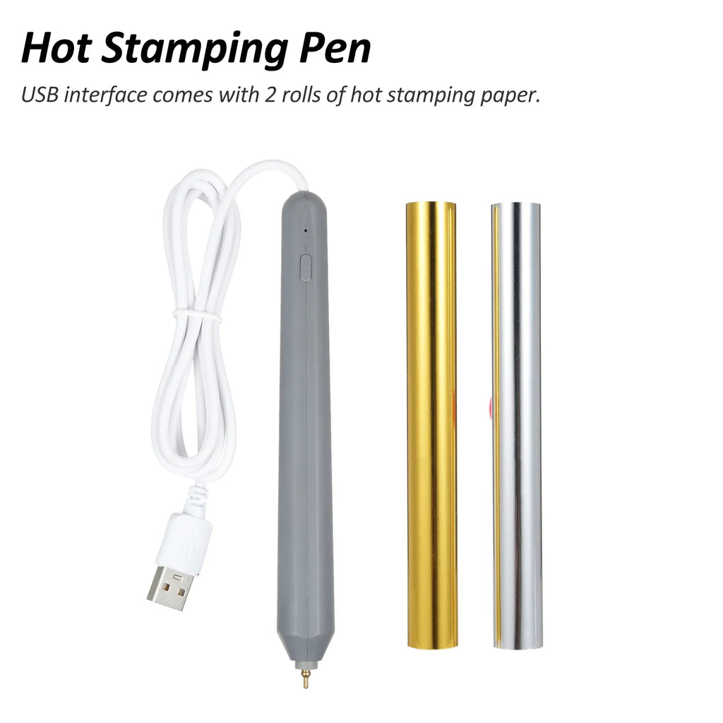 Stamping Pens Heated Foil USB Heat Pen Scrapbooking Tool Kits Gold