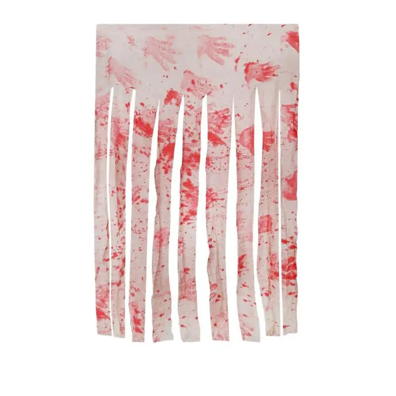 Halloween Bloody Handprints Door Curtain Scary Blood Stained Gauze