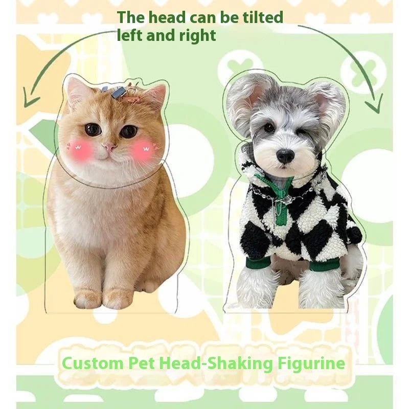 Diy Acrylic Automatic Solar-powered Shaking Head Figurine Pets Dog