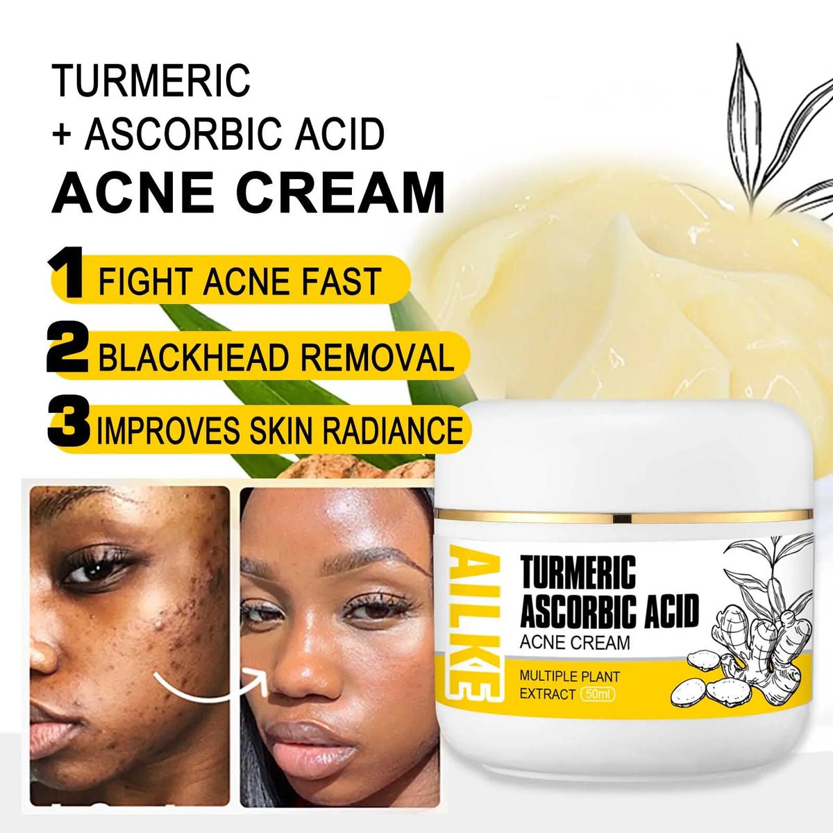 AILKE Organic Turmeric 5-in-1 Skin Care Kit – Brighten & Glow