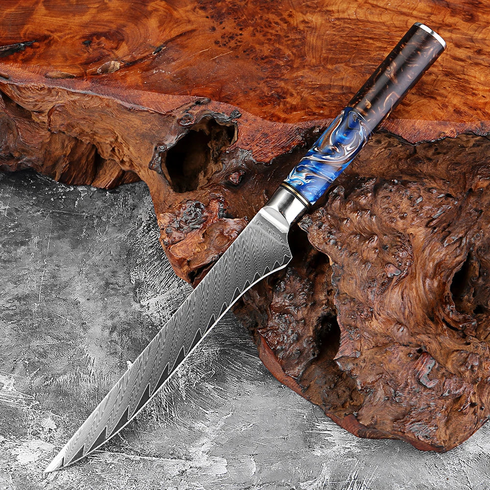 XITUO 6-Inch Damascus VG10 Boning & Fillet Knife | Resin Handle
