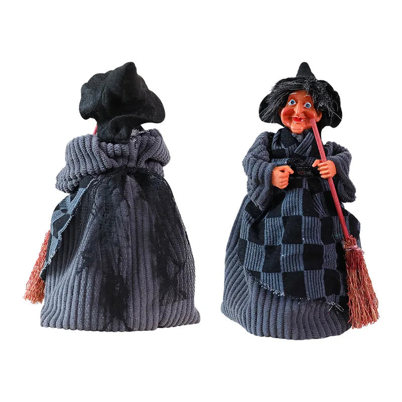 Halloween Decoration Witch Hanging Ornament Retro Broom Prop Bar